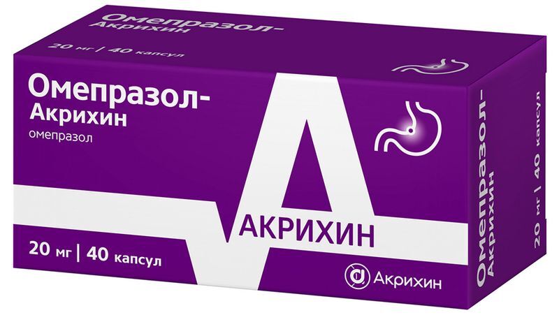 Омепразол-Акрихин 20мг 40 шт. капсулы кишечнорастворимые, фото №2