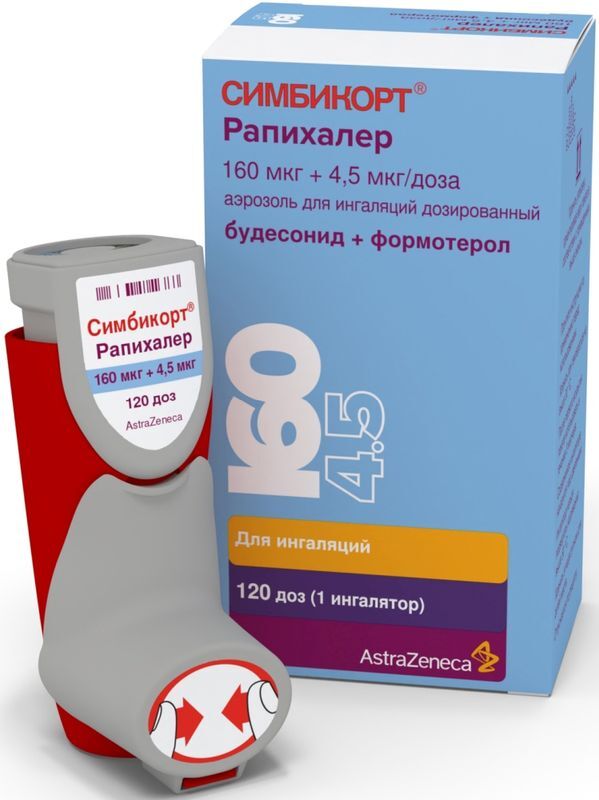 Симбикорт Рапихалер 160мкг+4,5мкг/доза 120 шт. аэрозоль для ингаляций дозированный, фото №3