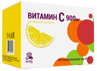 Витамин C 900мг Порошок Со Вкусом Лимона 20 Шт. Фармацевтическая.