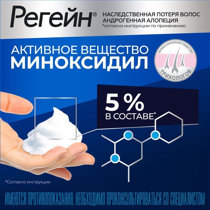 Регейн 5% 60мл пена для наружного применения, фото №3