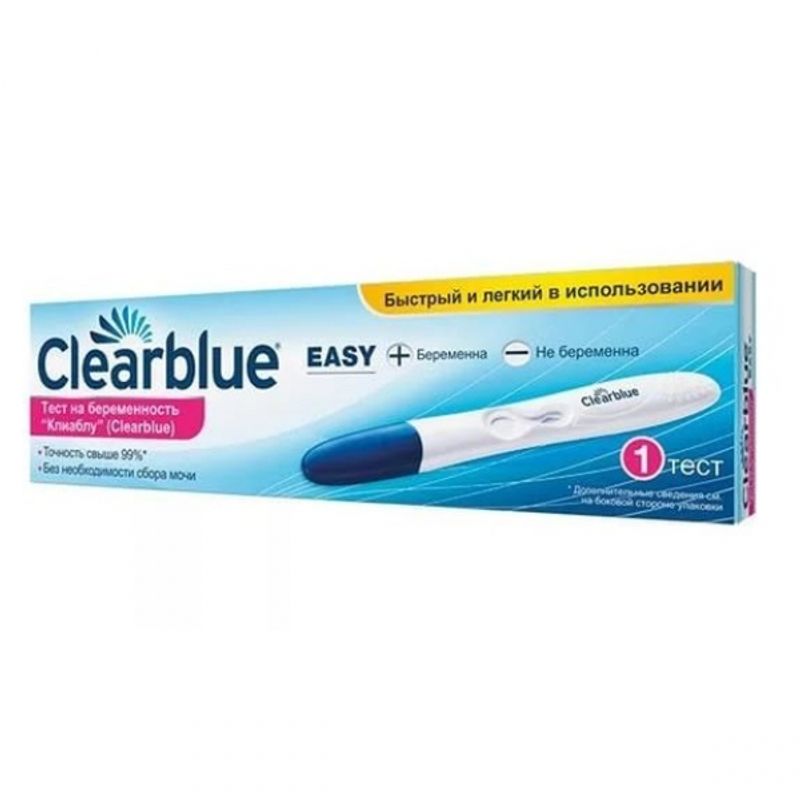 Тест на беременность Clearblue Plus, результат за 5 дней дозадержки менструации, 1 тест