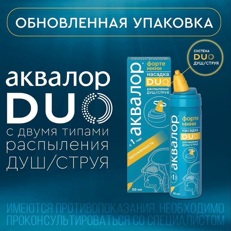 Аквалор Форте Дуо мини 50 мл спрей, фото №5