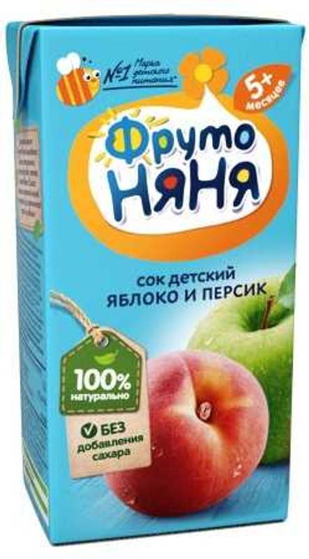 Фрутоняня сок яблоко-персик 5+ 0,2л прогресс купить по цене от 41 руб в  Красноярске, заказать с доставкой, инструкция по применению, аналоги, отзывы