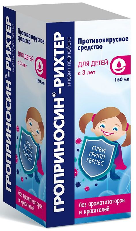 Гроприносин-Рихтер 50мг/Мл 150мл Сироп Купить По Цене От 581 Руб В.