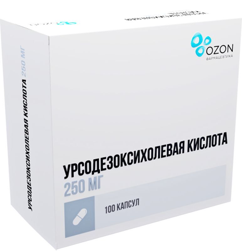 Урсодезоксихолевая кислота 250мг 100 шт. капсулы, фото №2