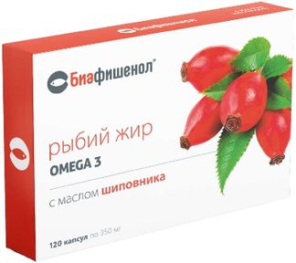 Рыбий Жир Биафишенол С Маслом Шиповника Капсулы 0,35г 120 Шт.