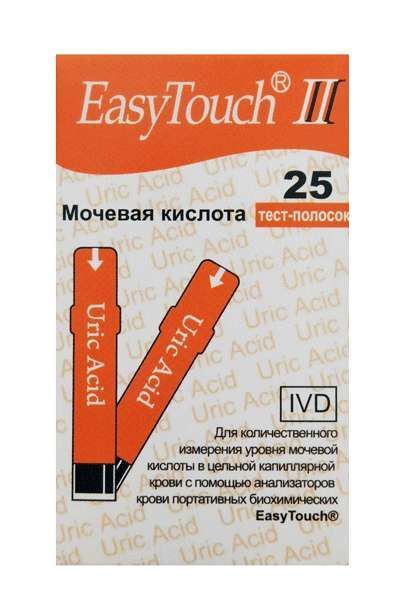 тест-полоски easy touch мочевая кислота n25