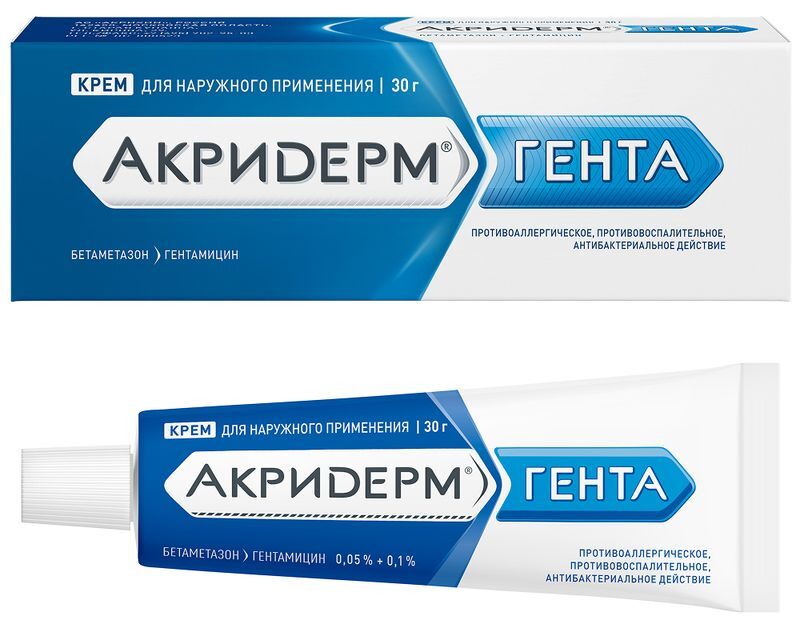 Акридерм гента 30г крем для наружного применения, фото №2