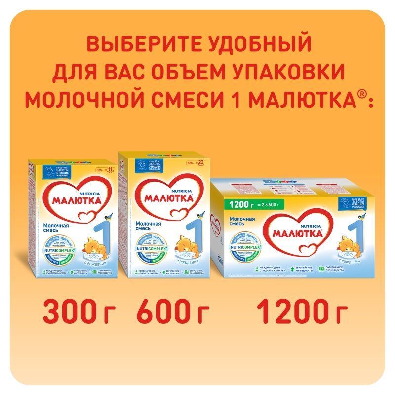 Нутриция Малютка 1 смесь молочная с рождения 300г, фото №9