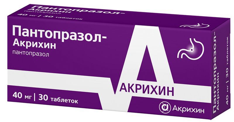 Пантопразол-акрихин 40мг 30 шт. таблетки кишечнорастворимые, покрытые пленочной оболочкой, фото №2