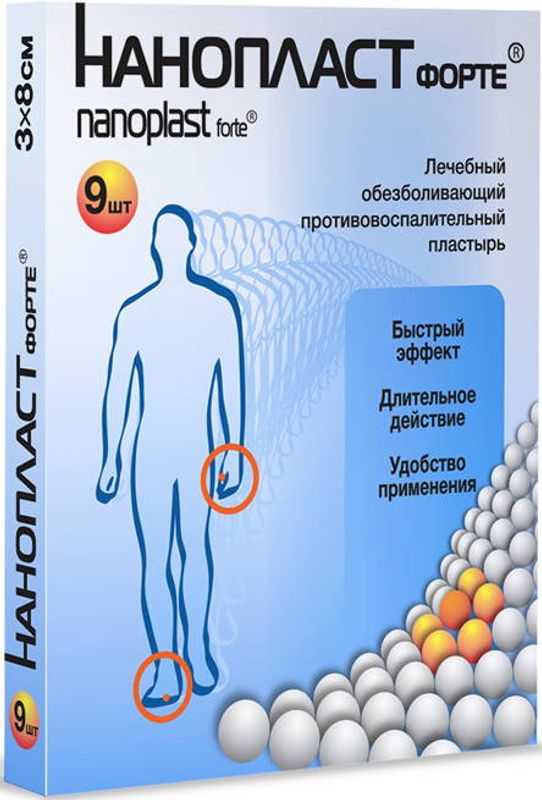 Нанопласт форте пластырь 3х8см 9 шт. купить по цене от 169 руб в Москве,  заказать с доставкой, инструкция по применению, аналоги, отзывы