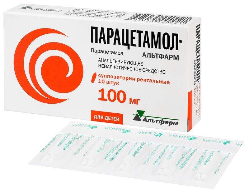 Парацетамол-альтфарм 100мг 10 шт. суппозитории ректальные, фото №2
