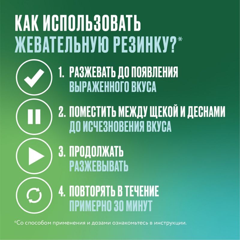 Никоретте 2мг 30 шт. резинка жевательная лекарственная морозная мята, фото №6