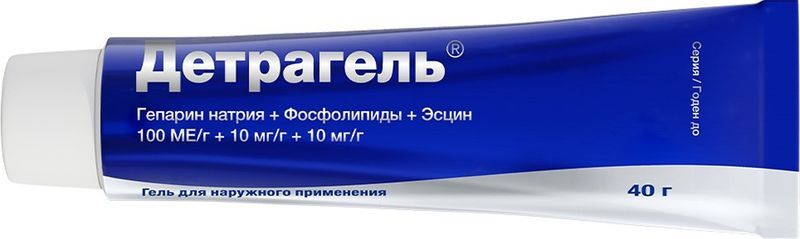 Детрагель 100Ме/г+10мг/г+10мг/г 40г гель для наружного применения, фото №3